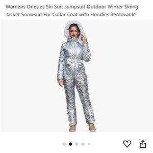 Silver Shiny Ski Suit